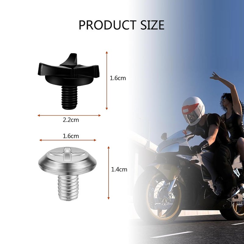 RUIFUU 8 Pcs Motorcycle Helmet Screw,Stainless Steel Helmet Visor Screws Four Wheeler Helmet Screw with 8 Pcs Rubber Washers Helmet Accessories for Motor Bike - Image 2